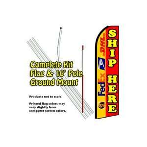  SHIP HERE Feather Banner Flag Kit (Flag, Pole, & Ground Mt 