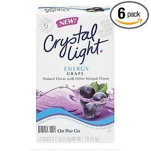 Crystal Light On The Go Splash, Grape Energy, 1.1 Ounce (Pack of 6 