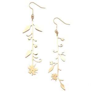  New pair earrings dangle retro vintage fashion brass gold 