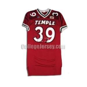   No. 39 Game Used Temple Russell Football Jersey