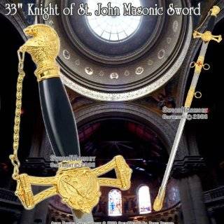 33 Templar Crusader Knight of St. John Masonic Sword