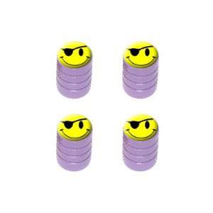  Pirate Smiley Face   Tire Rim Valve Stem Caps   Purple 