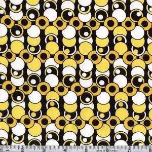  45 Wide Mellow Yellow Pop Black Fabric By The Yard Arts 