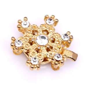  12mm 18K Yellow Gold Plated Bloom shaped Deco Clip Clasp 