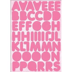  Alpha Sticker Sheet Round Hot Pink 