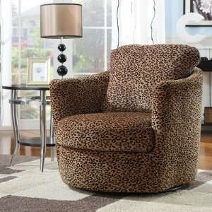   Coaster 900195 Swivel Patterned Accent Chair, Leopard