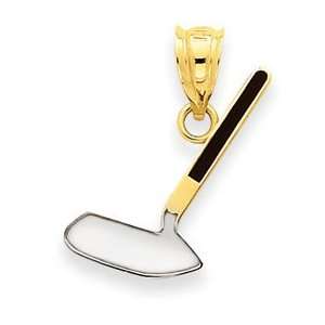  14k Yellow Gold Enameled Golf Club Pendant Jewelry