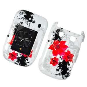 White with Red Lily Flower Snap on Hard Skin Shell Protector Cover 