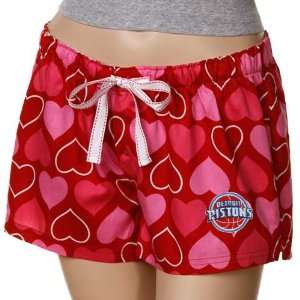   Ladies Red Candy Hearts Boxer Shorts (Small)