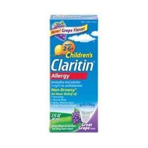  Claritin Childrens Allergy Syrup Dye Free Grape 2oz 