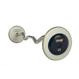  TROY 020   110 lbs. Pro Style Fix Curl Barbells   Gray 