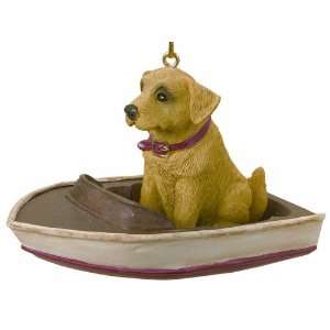 Yellow Lab Boating Chrismtas Ornament 