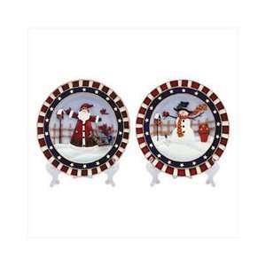  Christmas Plate Set With Display Stands