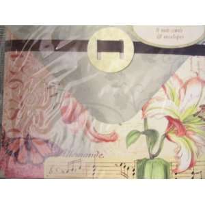   Set ~ Pink & White Flower, Butterfly & Music Score