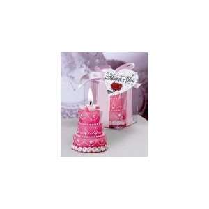  wedding cake candles   pink