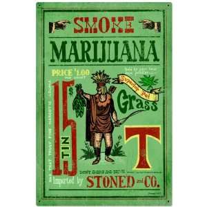  Smoke Marijuana Humor Metal Sign   Garage Art Signs