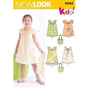  New Look sewing pattern 6043 Childs Dresses & Bag size A 