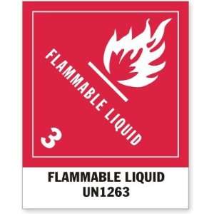   UN 1263 Flammable Liquid Coated Paper Label, 4 x 5