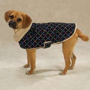 Casual Canine Paw Print Corduroy Dog Coat sz Small  