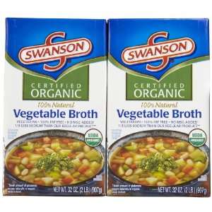 Swanson Organic Vegetarian Vegetable Broth, 32 oz, 2 pk  