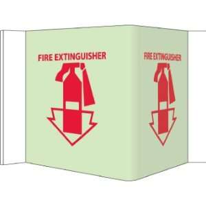 GLV30   Fire, VISI, Fire Extinguisher, 5.75X 8.75, Acrylic Glow 
