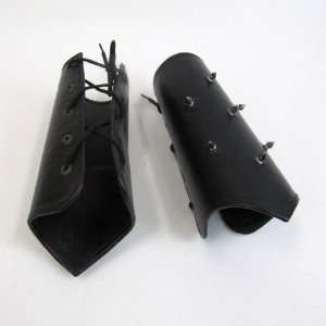   HANDCRAFTED PAIR OF LEATHER ARMOR ARM GUARDS