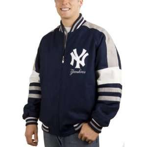  New York Yankees Wool and Leather  Reversible  Varsity Jacket 