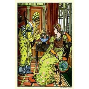 Princess Bell Etoile Tempted By Teintise by Walter Crane 12x18  