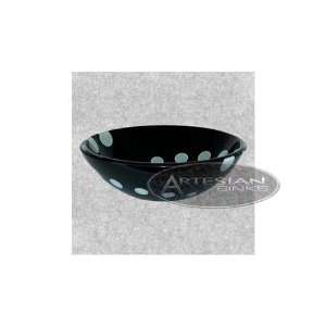   Sink by Bellazura   V8 in Black with Opaque Spiraling Polka Dots