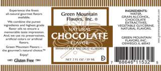   ALCOHOL, CHOCOLATE EXTRACTIVES, VEGETABLE GLYCERINE, NATURAL FLAVORS