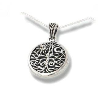   Art Symbol with Sun and Moon Sterling Silver Pendant with 18 Necklace