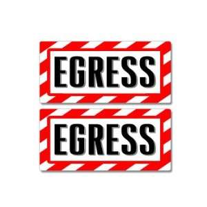Exit Egress Sign   Alert Warning   Set of 2   Window Business Stickers