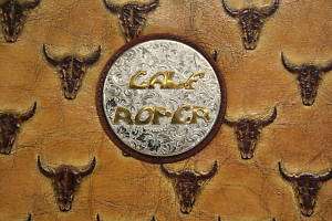 CALF ROPERS LOOK OLD WESTERN LEATHER PHOTO ALBUM COWS  