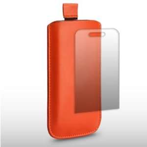  SAMSUNG S5230 TOCCO LITE ORANGE LEATHER POCKET POUCH COVER 