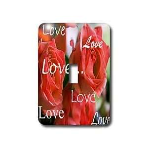 Yves Creations Roses   Three Deep Pink Roses With Love   Light Switch 