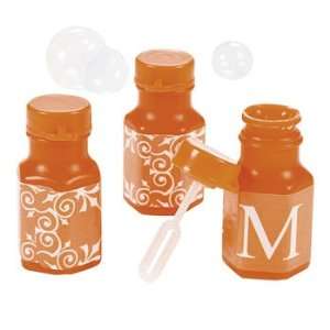  Orange Personalized Monogram Wedding Mini Bubble Bottles   Novelty 