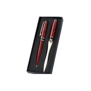  Free Personalized Red Marbleized Ball Point Pen & Letter 