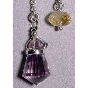   Faceted Sterling Silver Gemstone Crystal Pendulum 