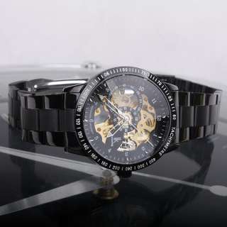 NEW Mens Skeleton Automatic Mechanical Stainless Steel Case Classic 