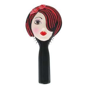    Stylish Hairbrush Brunette Wearing Red Headband 8.75L Beauty