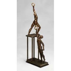   Up   Pair of male acrobats in old world gold finish