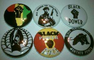 6x Black Panther Party power to the people peace Buttons Badges shirt 
