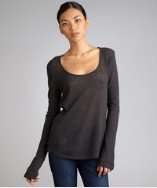 charcoal wool long sleeve waffle t shirt style# 320009501