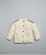 Burberry BABY ivory wool cotton nova check trim cardigan style 