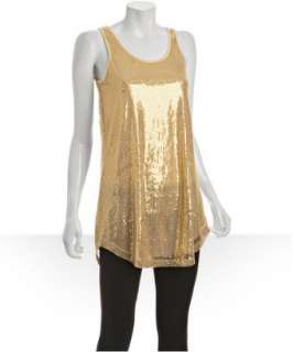Romeo & Juliet Couture gold sequin scoop neck tank dress   up 