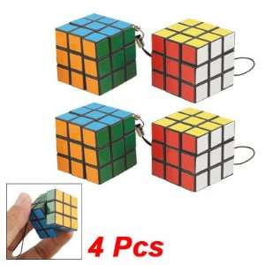   Children Six Color Square Magic Cube Puzzle Toy w Strap Toys & Games
