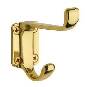   General Hardware Polished Brass Wardrobe Hook Hook