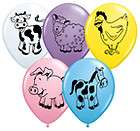 FARM ANIMAL Latex Balloons party birthday cow pig she