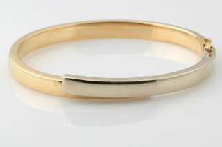   Gold Open Bangle YG WG Offset Aurafin Bracelet Custom Made Rare  
