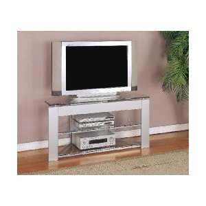  Silver TV Stand with Tempered Glass